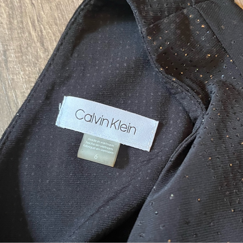 Calvin Klein Black Sparkle Sheath Cocktail Dress SZ 6 - Picture 10 of 11